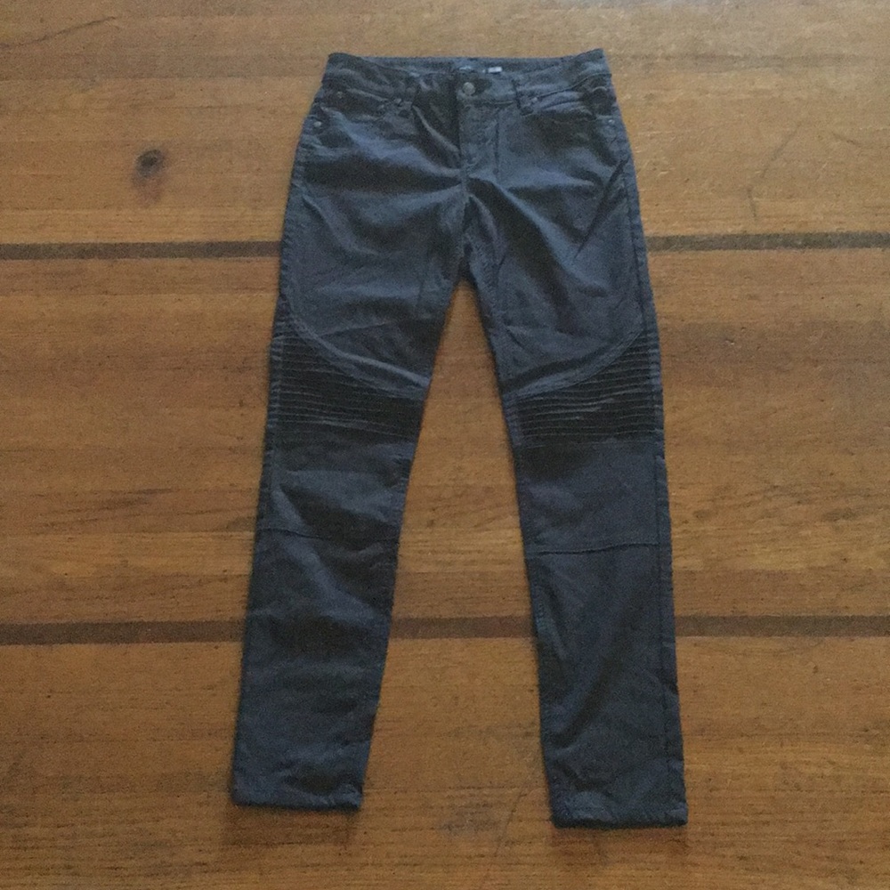 Gray Prana skinny moto pants